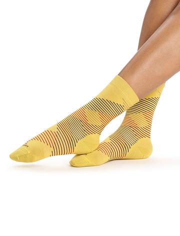 Women's Icebreaker Merino Lifestyle Fine Gauge Crew Dashes Socks Silent Gold / Clove | CA 1536FDNM